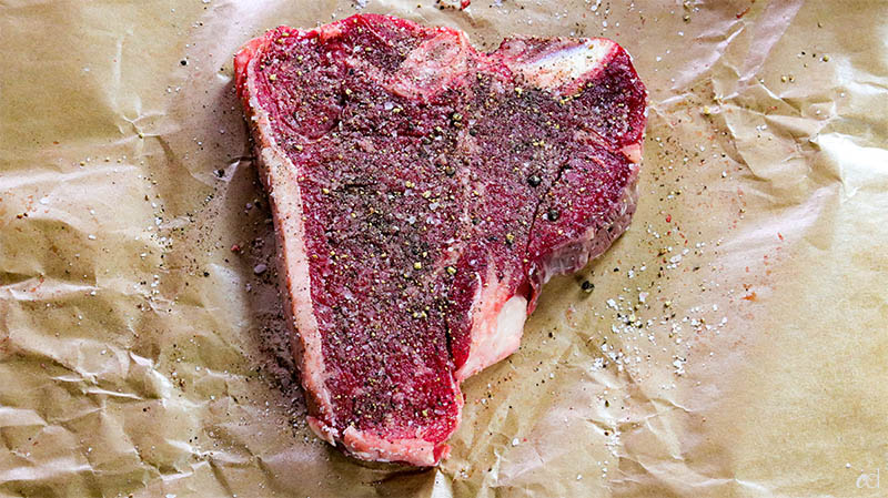 thick porterhouse seasoned