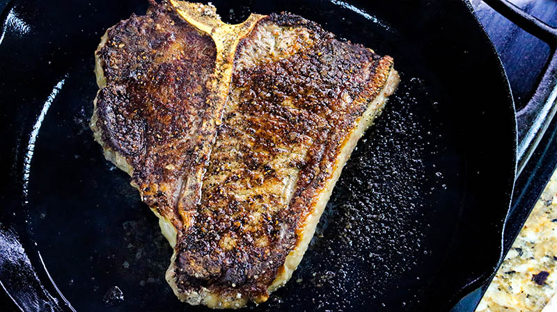 Cast Iron Steak (with garlic herb butter) - A Pinch of Healthy