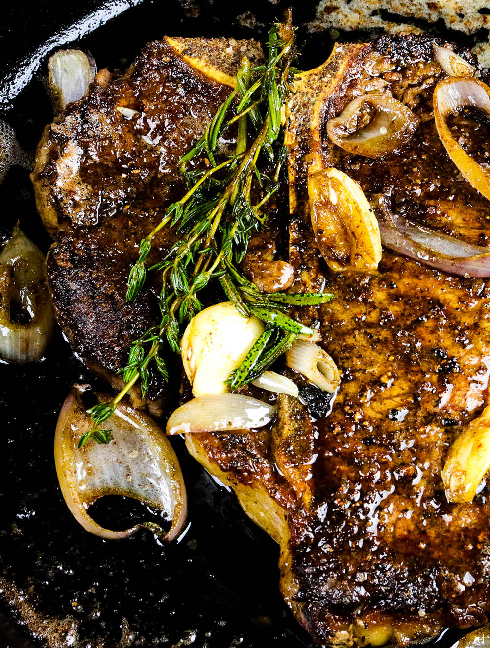 Perfect Cast Iron Steak {Herb Butter Basted!} - Plays Well With Butter