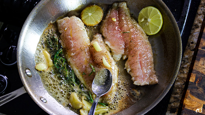 basting fish with butter