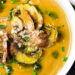 Roasting the cauliflower and garlic give this soup a much needed punch of flavor, and the color is gorgeous.