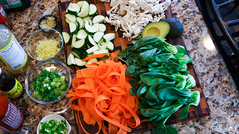 garlic and ginger soy glazed salmon bowl