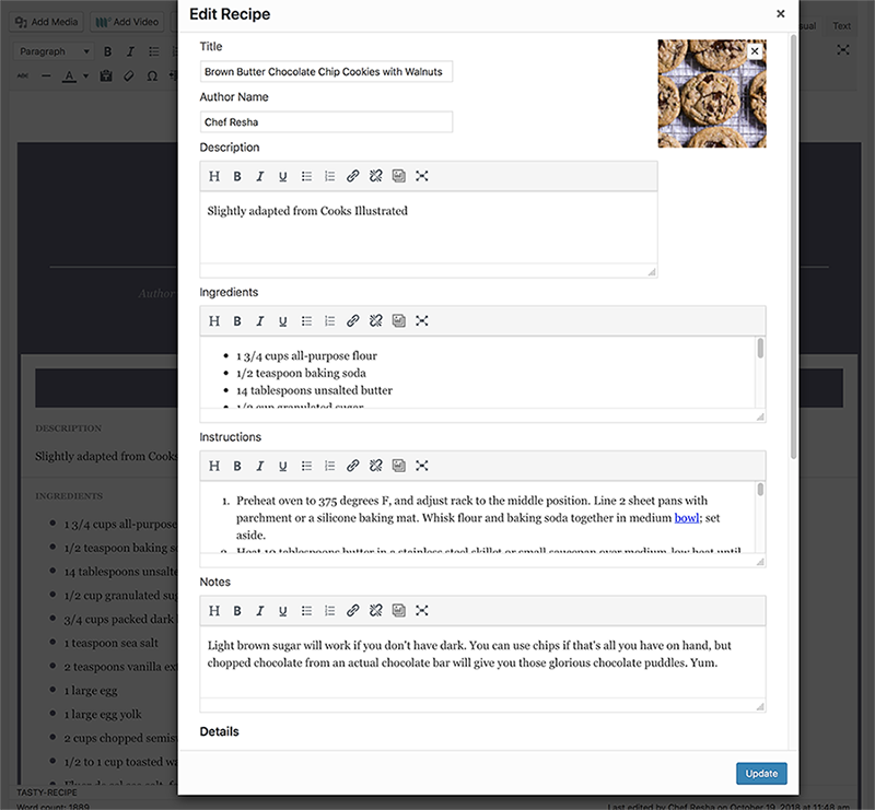 how to start a food blog wp tasty screenshot
