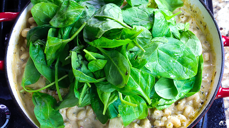 folding in spinach