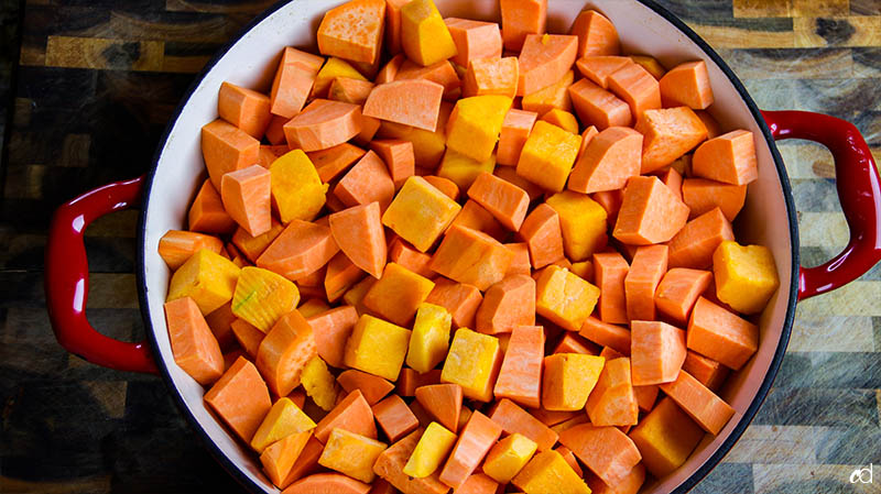 sweet potatoes and butternut squash