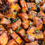 Roasted Sweet Potatoes with Savory Cider Caramel