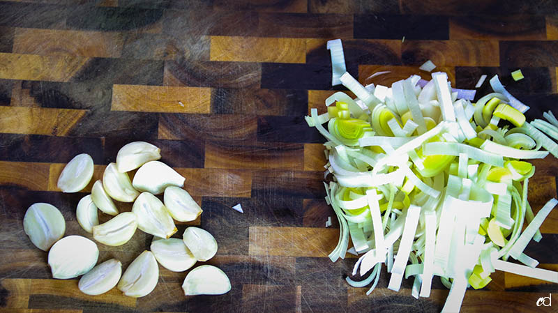 Garlic and Leek Creme Fraiche Mashed Potatoes