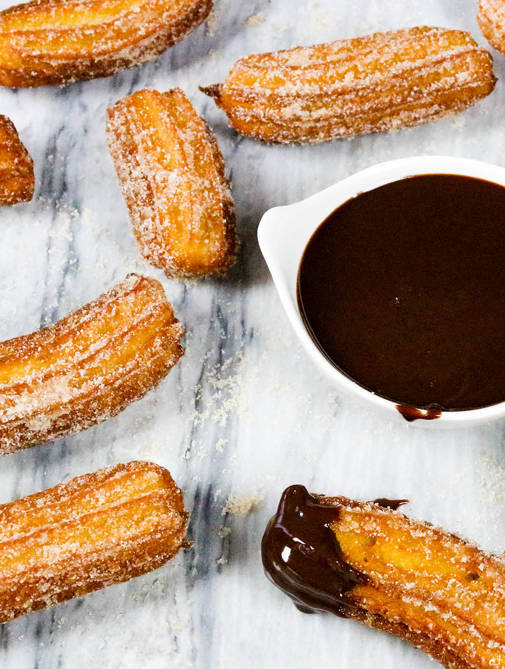 Churros with Chocolate Ganache - A Cozy Kitchen