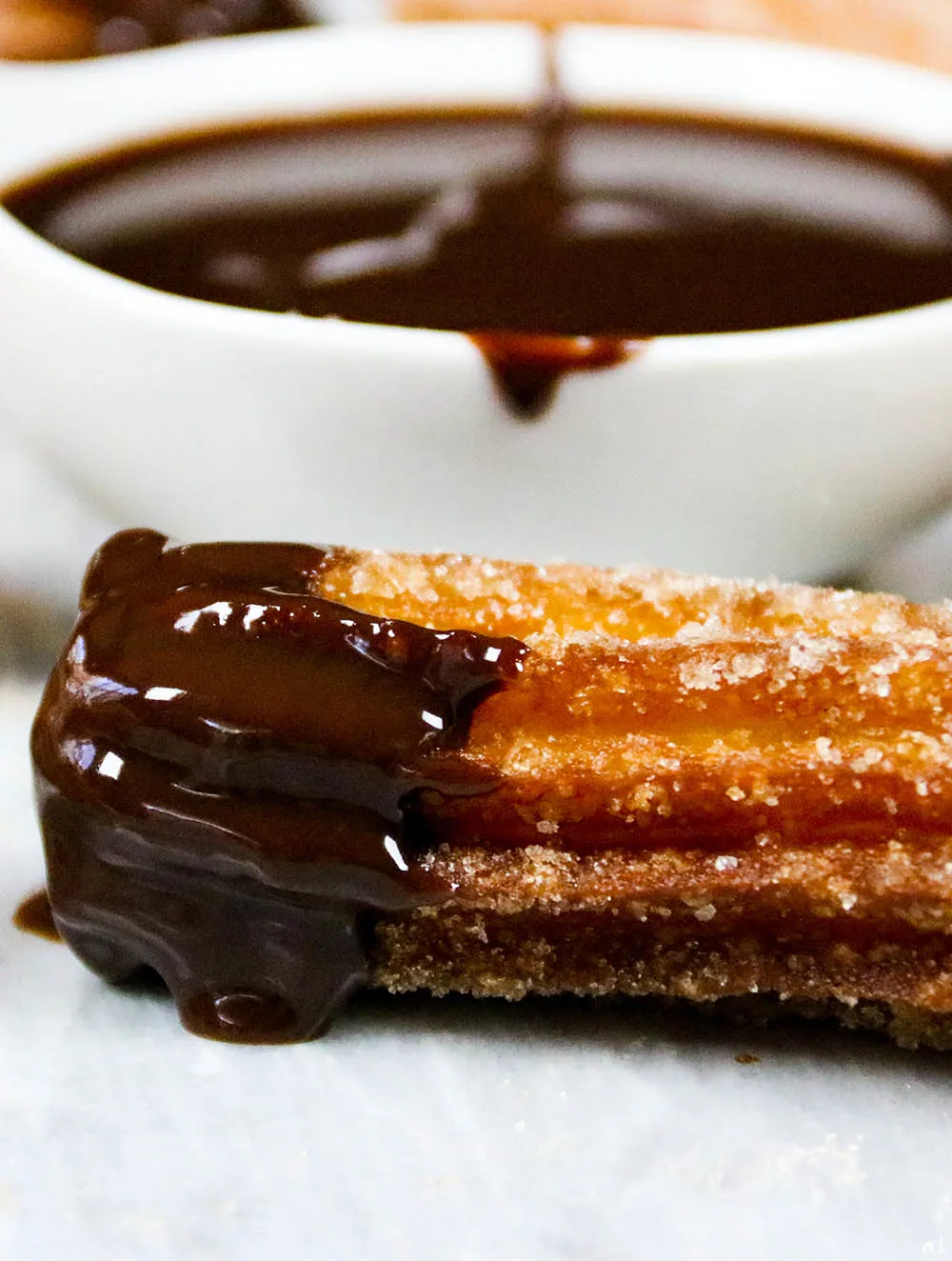 Churros with Chocolate Ganache - A Cozy Kitchen
