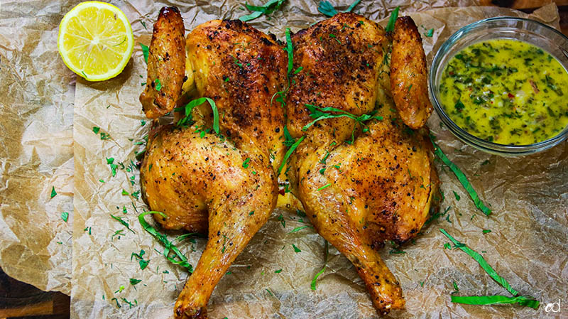 Weeknight Roast Chicken with Garlic and Herb Butter Sauce