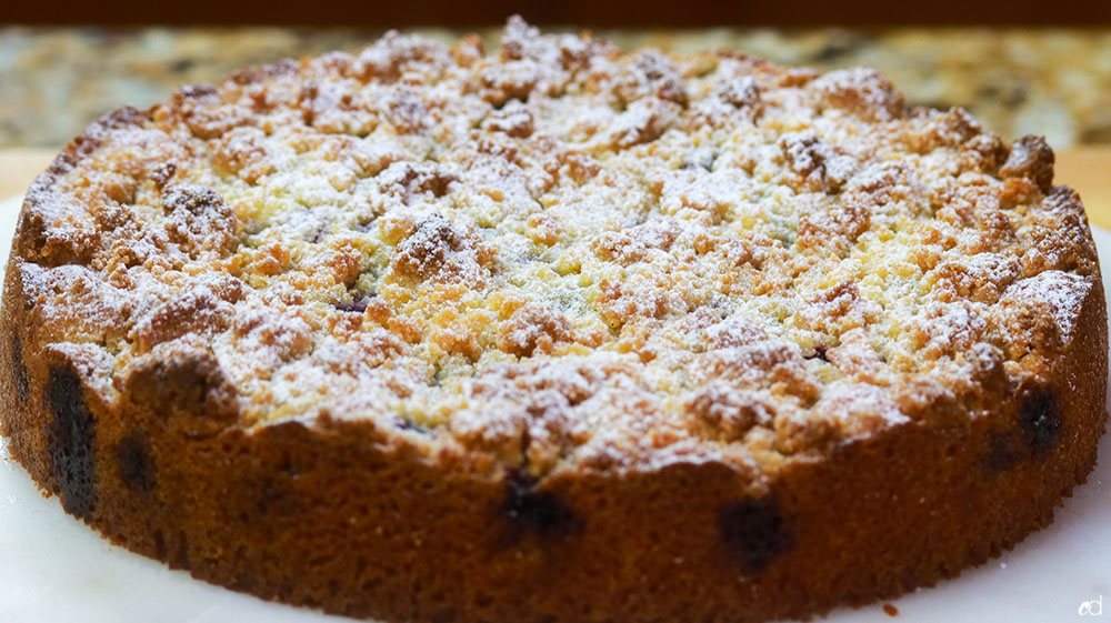 Keto Sour Cream Blueberry Crumb Cake 1