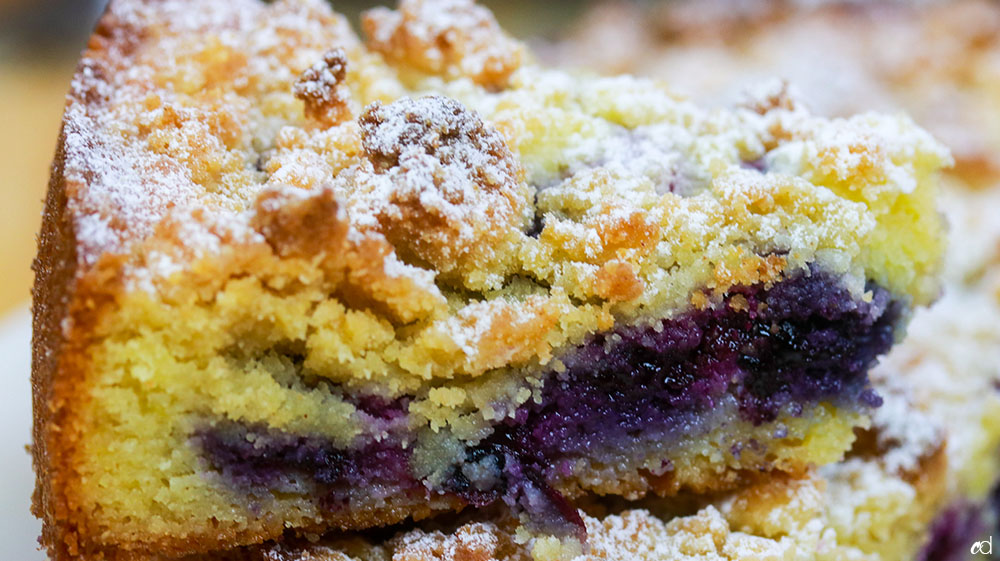 Keto Sour Cream Blueberry Crumb Cake 3