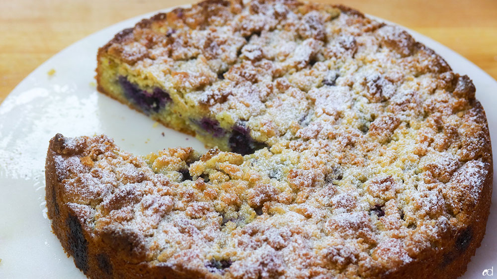 Keto Sour Cream Blueberry Crumb Cake 4