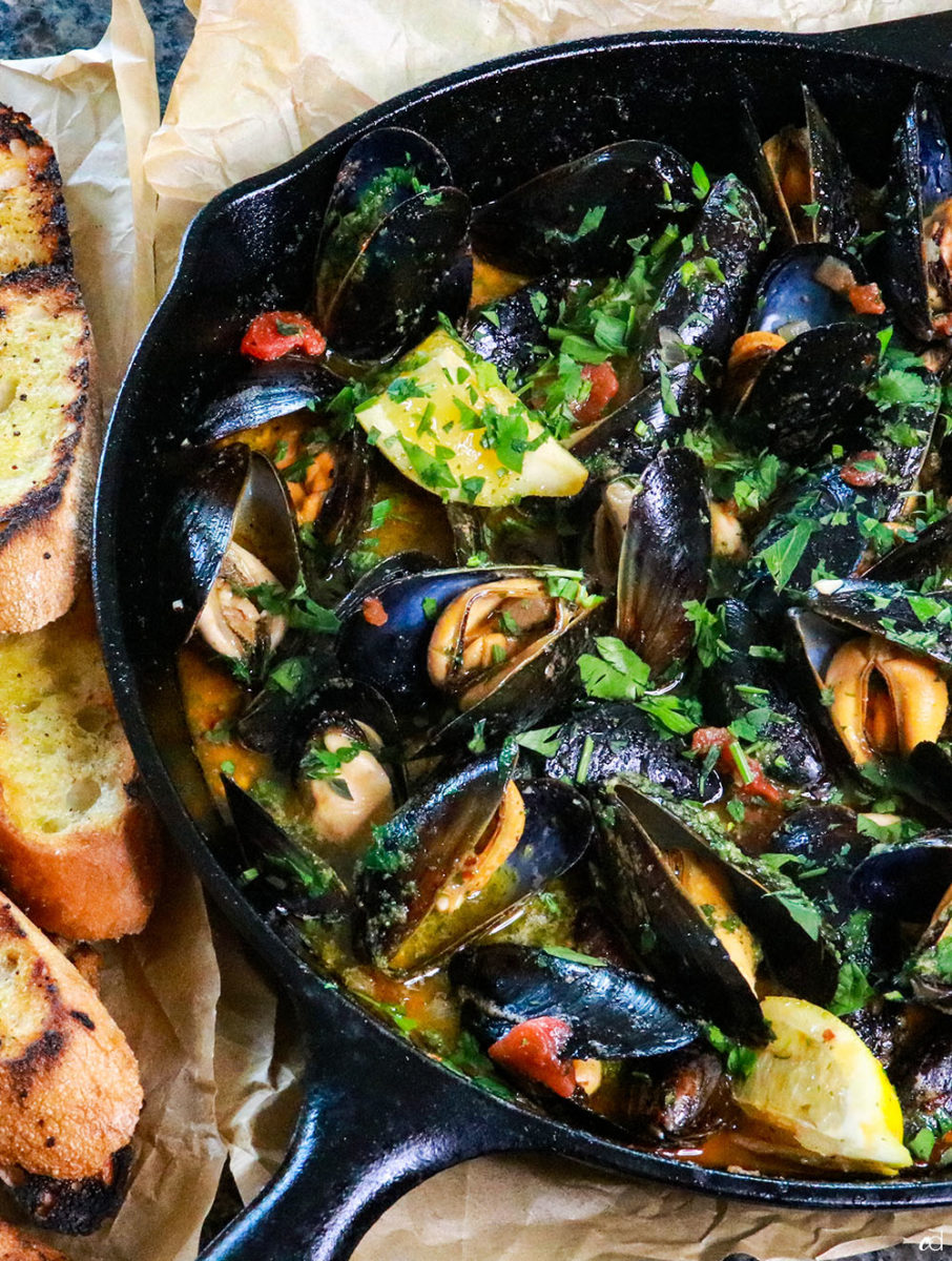 Grilled Drunken Beer Braised Mussels