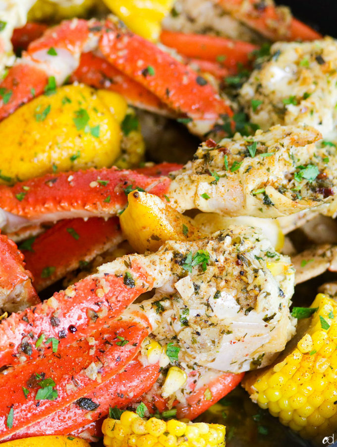 Boozy Garlic Butter Snow Crab Legs | CarnalDish