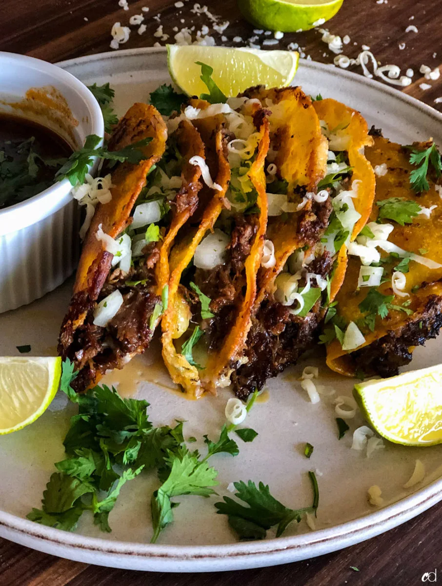 Beef Birria Quesa Tacos with Consome | CarnalDish