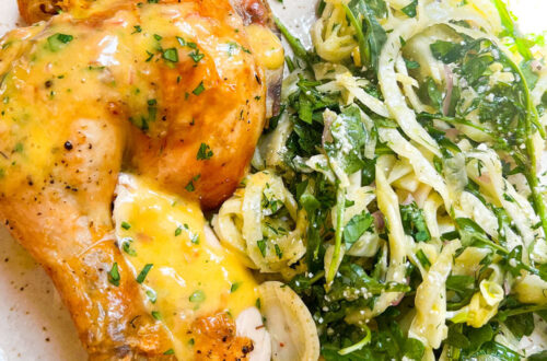 Roast Chicken Shaved Fennel Arugula Salad