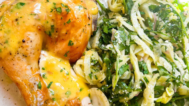 Roast Chicken Shaved Fennel Arugula Salad