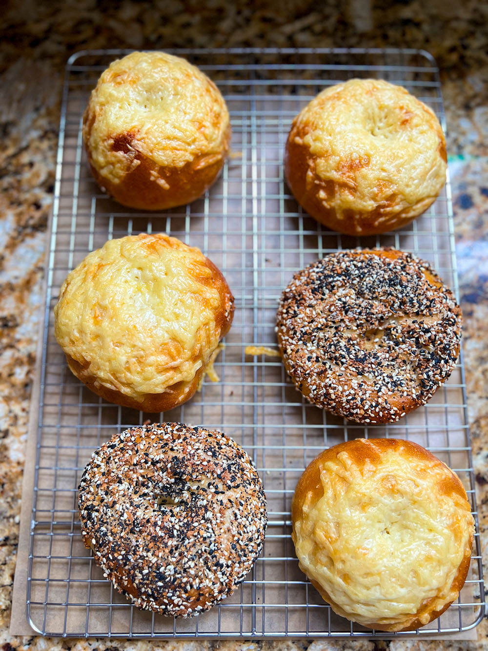 Everything bagels, asiago bagels