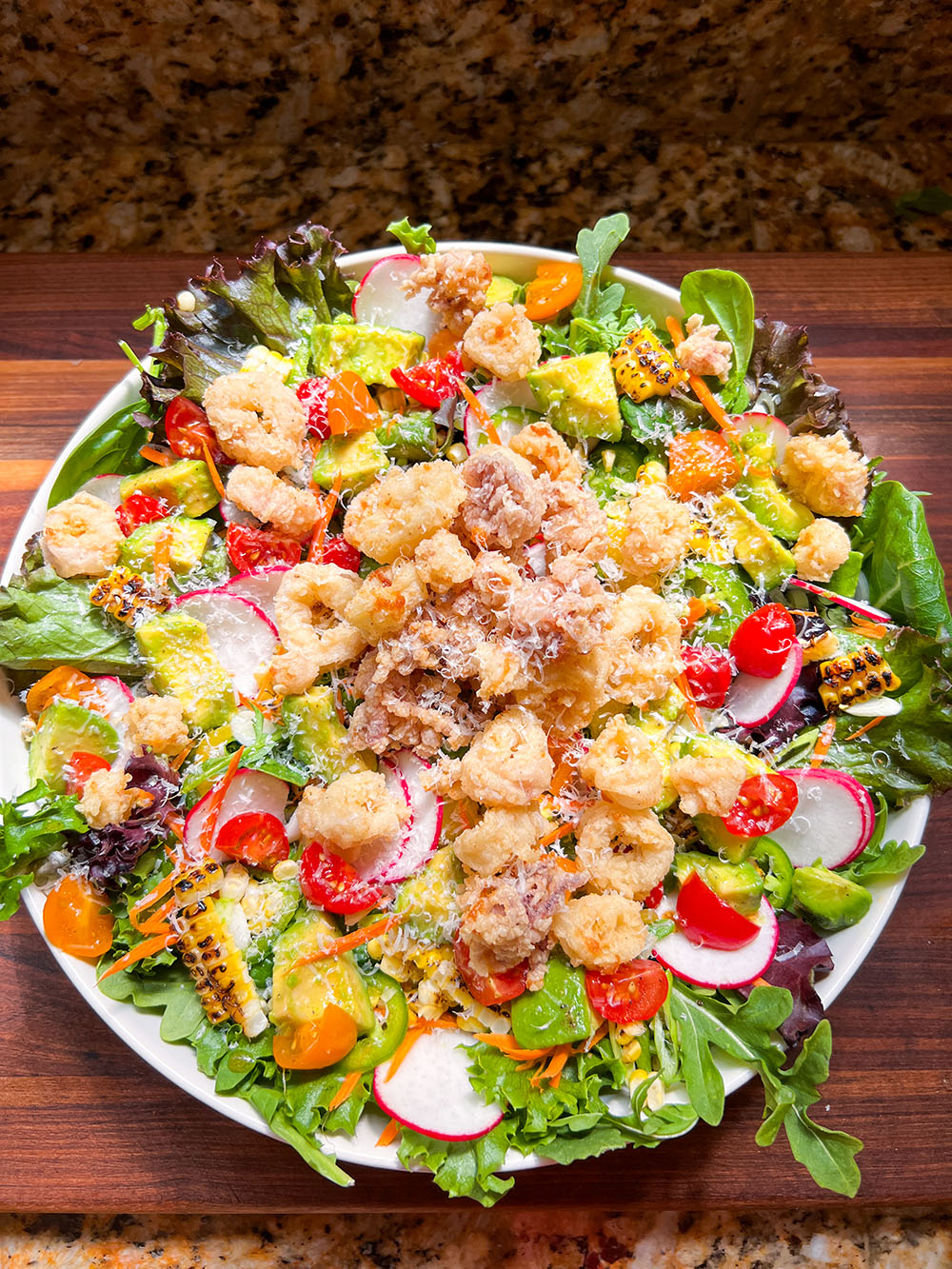 Summer Salad With Crispy Calamari