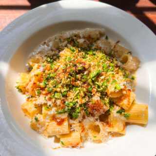 Creamy Chicken Marsala Pasta In Bowl