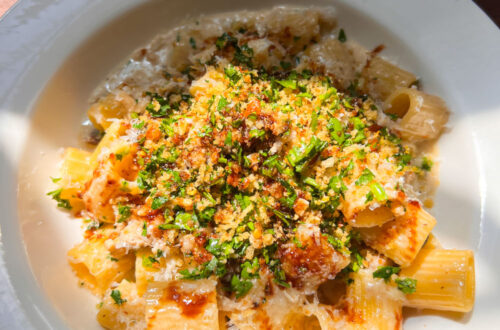 Creamy Chicken Marsala Pasta In Bowl