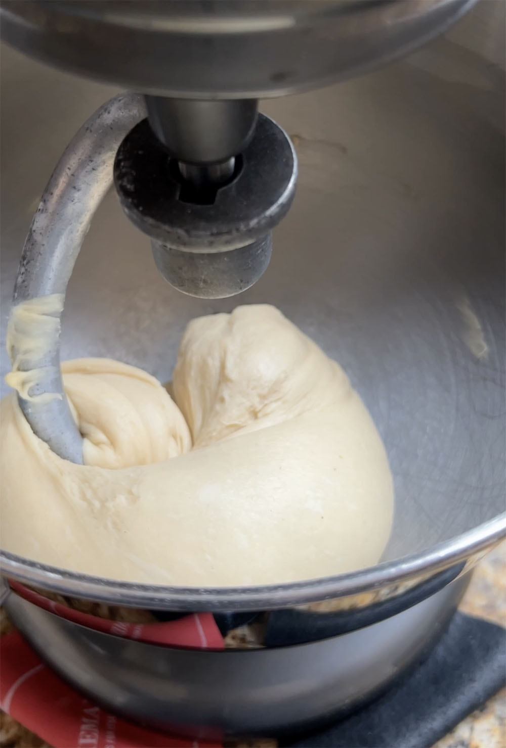 dough clearing sides of bowl