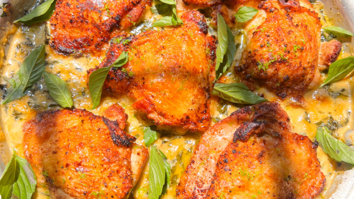 Green Coconut Curry Chicken Thighs