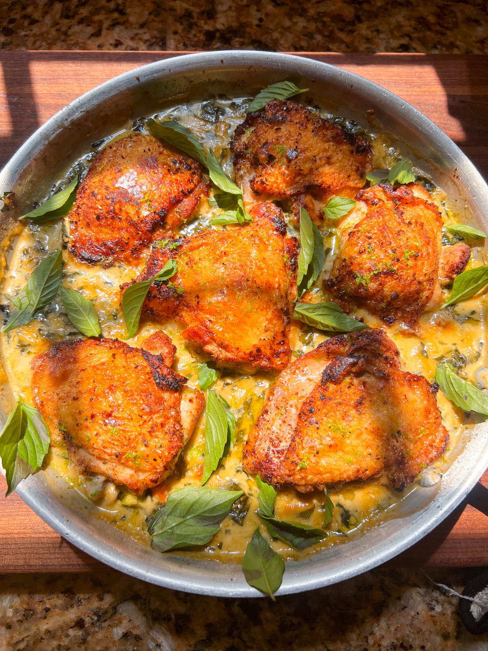 Green Coconut Curry Chicken Thighs