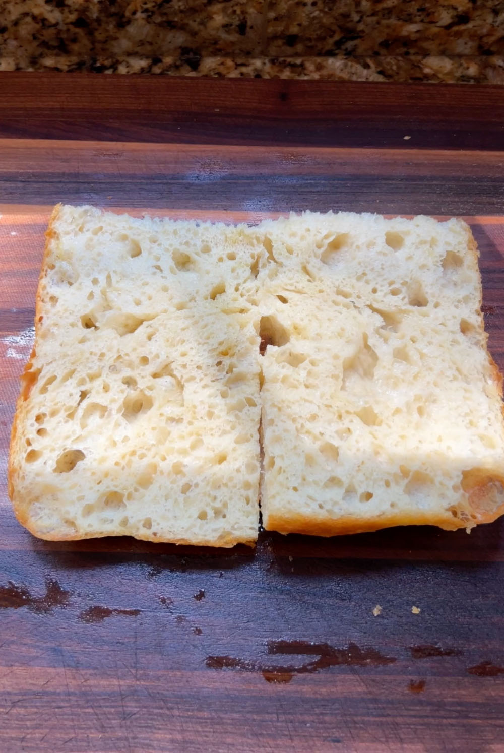 Open Face Focaccia Crumb